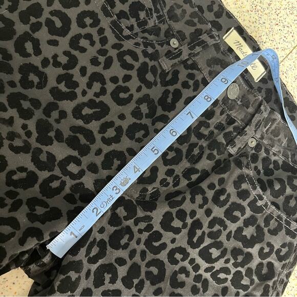 Madewell 9" Mid-Rise Skinny Jeans Flocked Leopard Edition Black Women’s Size 26 - Picture 12 of 12